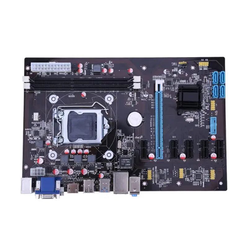DDR3 4-Phase Power Supply Support 6 PIC-E Ext ATX Motherboard For bitcion ming Miner Machine For Intel Computer Mainboard intel p55 atx lga1156 computer motherboard multicolored