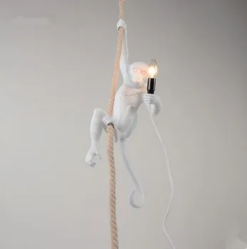 

The Monkey post-modern simplicity and creative personality hemp resin diner coffee bar shops study Pendant lamp LO81819