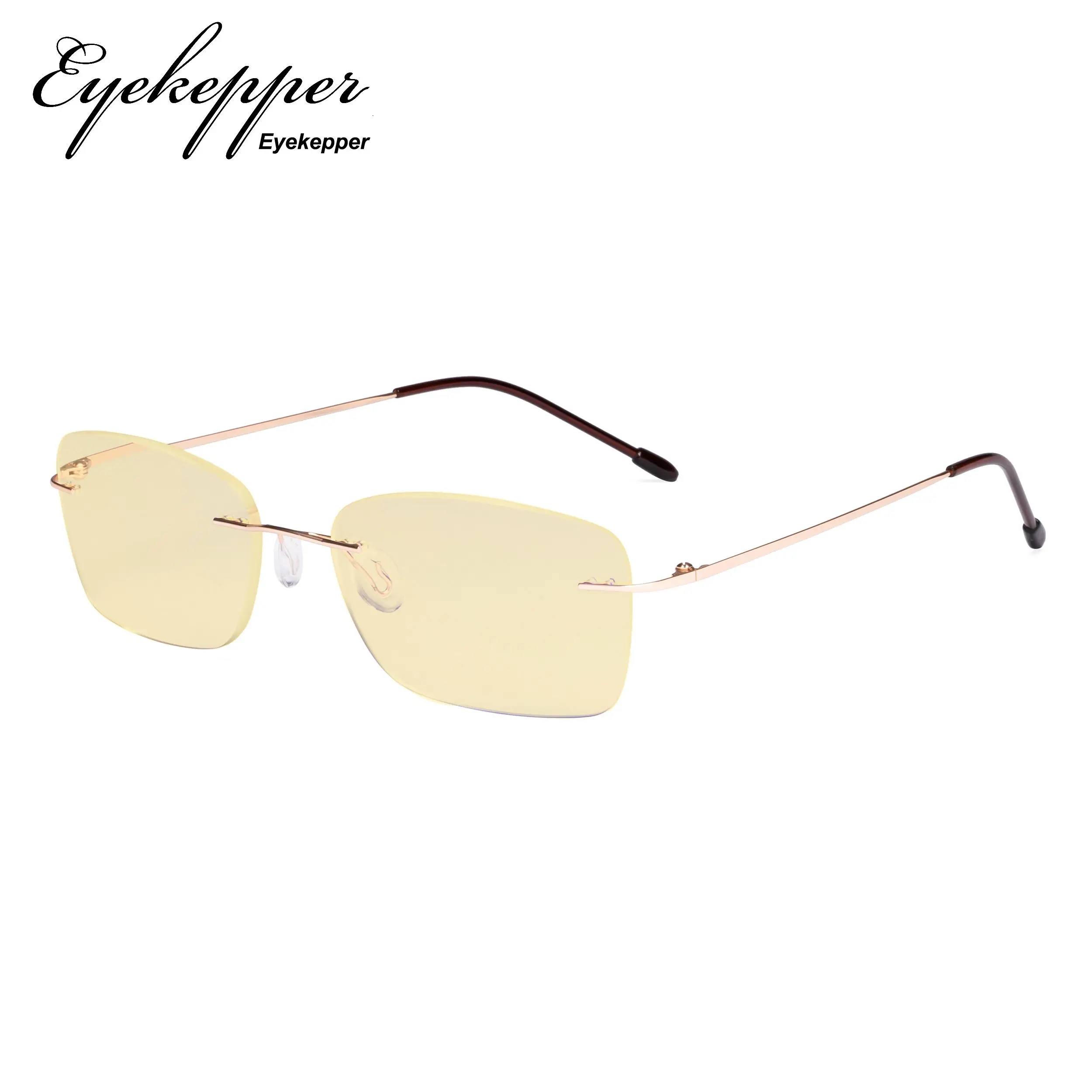 

TMWK9905B Eyekepper Computer Glasses Women - Blue Light Blocking Readers with Yellow Filter Lens- Lightweight Rimless Eyeglasses