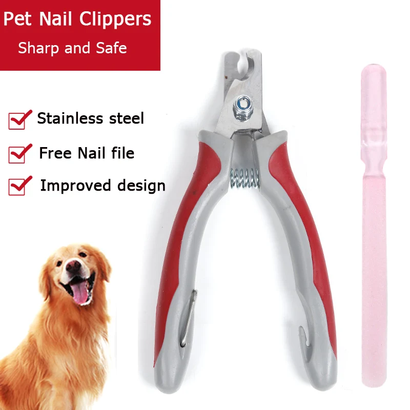 

Pet Cat Dog Nail Clippers Cutter Professional Pets Cats Trimmer Clippers Stainless Steel With Free Nail File Dog Supplies