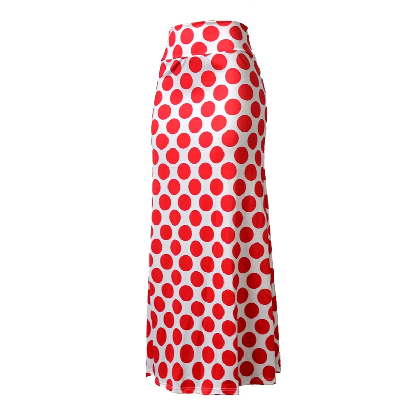 

Islamic Long Skirts Women 2019 Abaya High Waist Jupe Musulman Polka Dot Print Muslim Turkish Skirts Summer Bodycon Maxi Skirt
