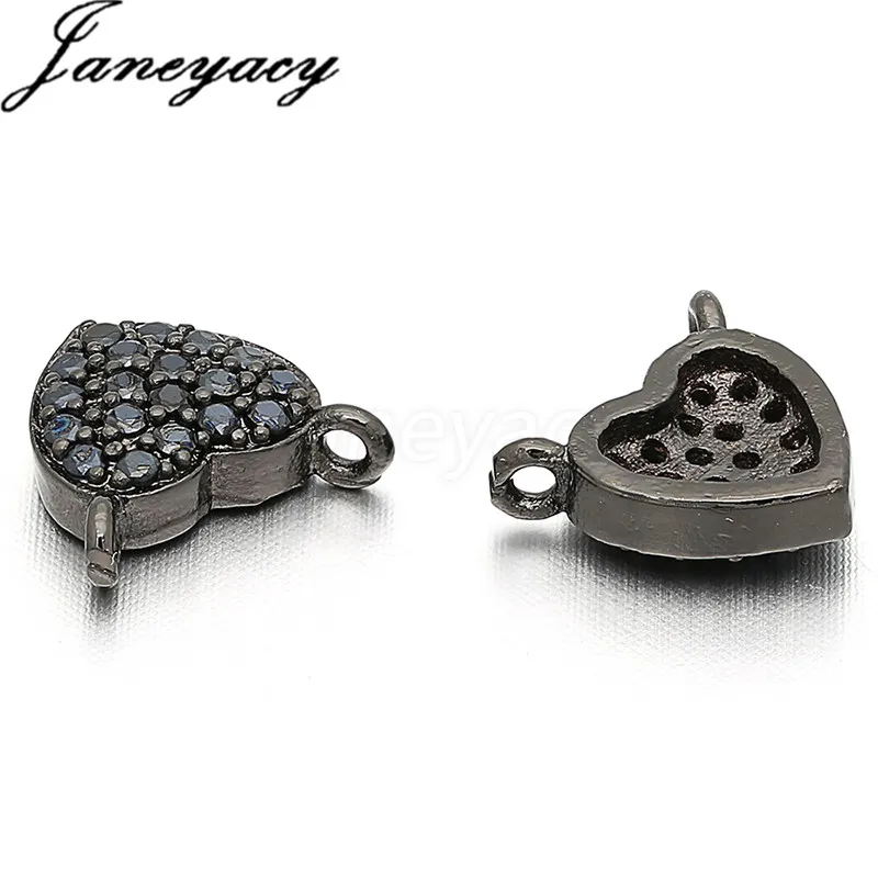 

Janeyacy 10 * 8mm Fashion Brass Cubic Zirconia Stone Heart Charm DIY Jewelry Accessories CZ Accessories Preferred Accesorios C36