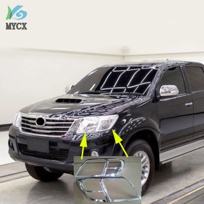 Для Toyota hilux аксессуары ABS хромированный дизайн крышка фары для toyota vigo 2012 2013 2014