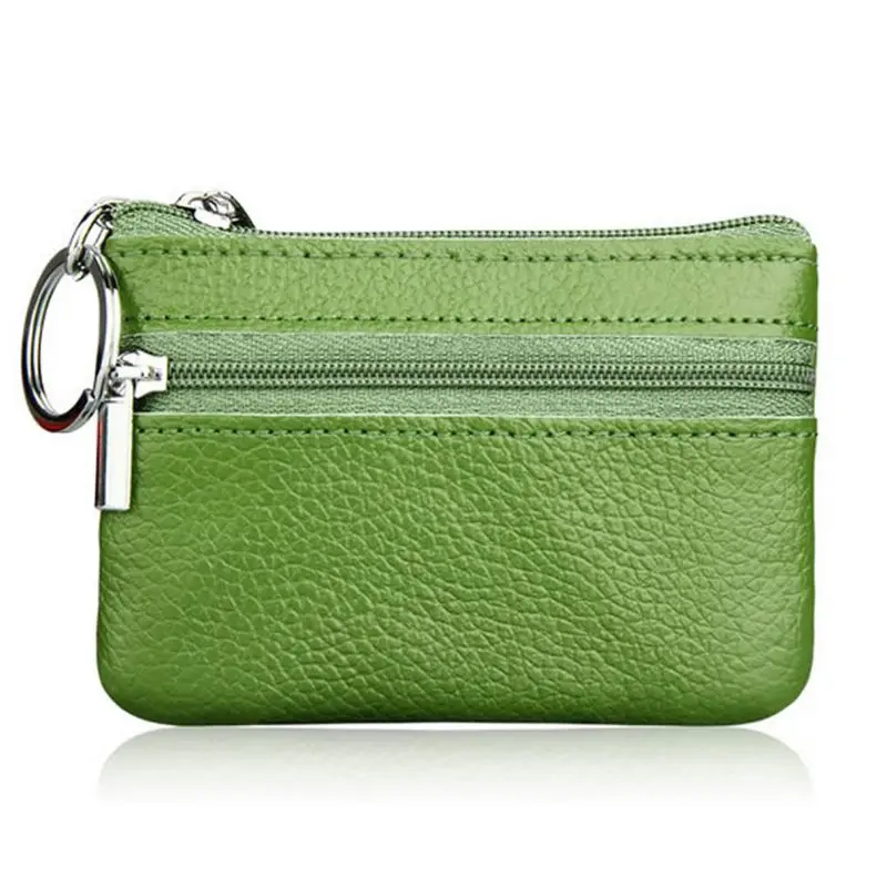 NoEnName_Null Высокое качество искусственная кожа мягкая Мужская и Женская визитница для монет и ключей на молнии из натуральной кожи кошелек сумка кошелек - Цвет: Зеленый