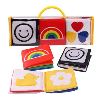 

Black And White Baby Soft Cloth Book Kids Infant First Colorful Educational Toys For Children Stimulate Vision Pack Of 3 Gift