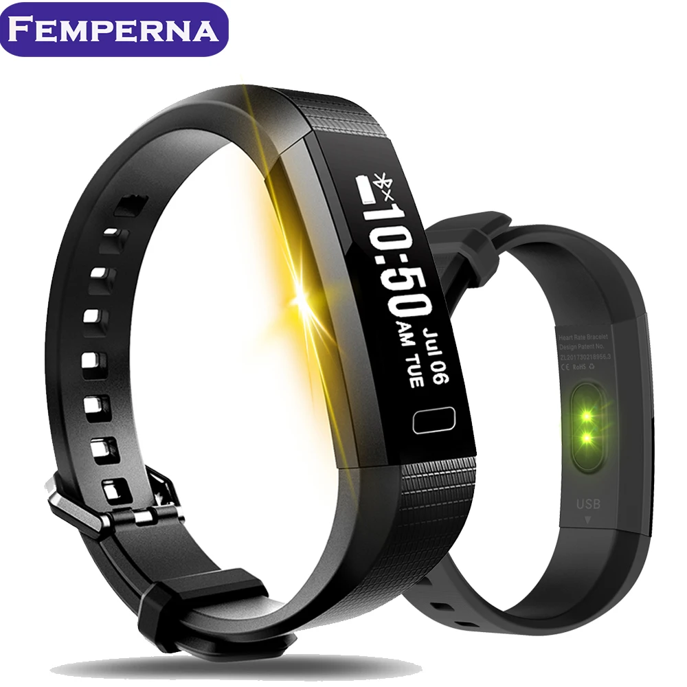 

Smart Wristband Fitness Tracker Heart Rate Monitor Pedometer Sleep SmartWatch Band Bracelet for IOS Android Xiaomi mi Smartphone