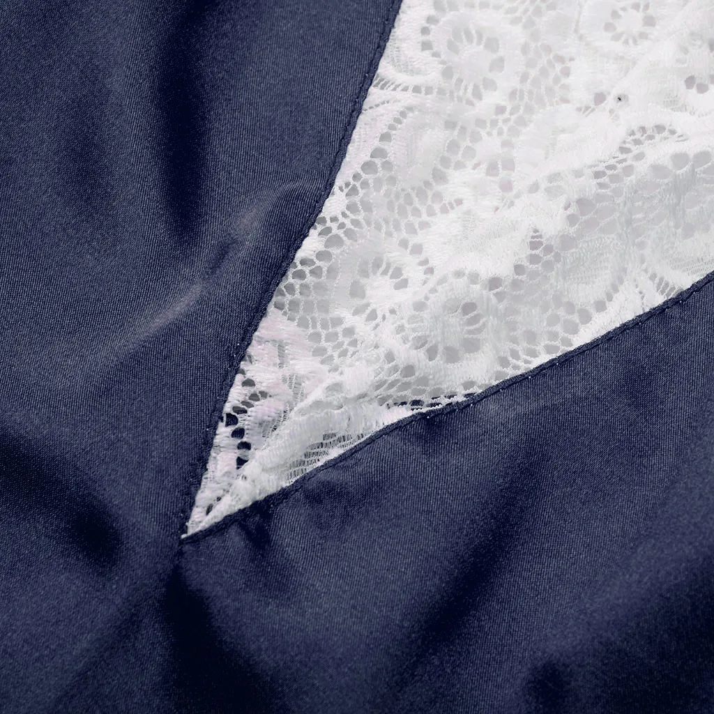 2019 Новый стиль сексуальное женское белье Для женщин ремень шелковые кружева халат платье V шеи сорочка ночная рубашка-пеньюар модные
