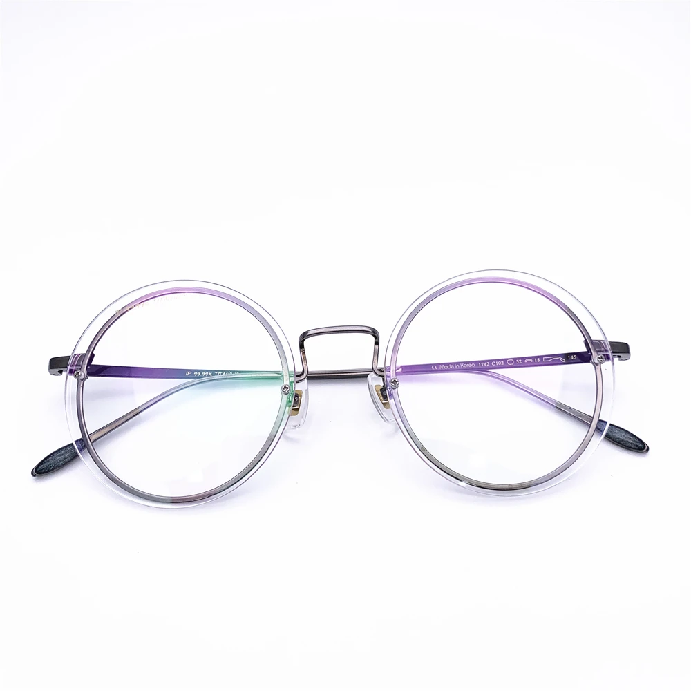 

Belight Optical Korea Brand Rimless Round vintage style IP 99.99% TITANIUM optical frame spectacle frame precription lens 1742