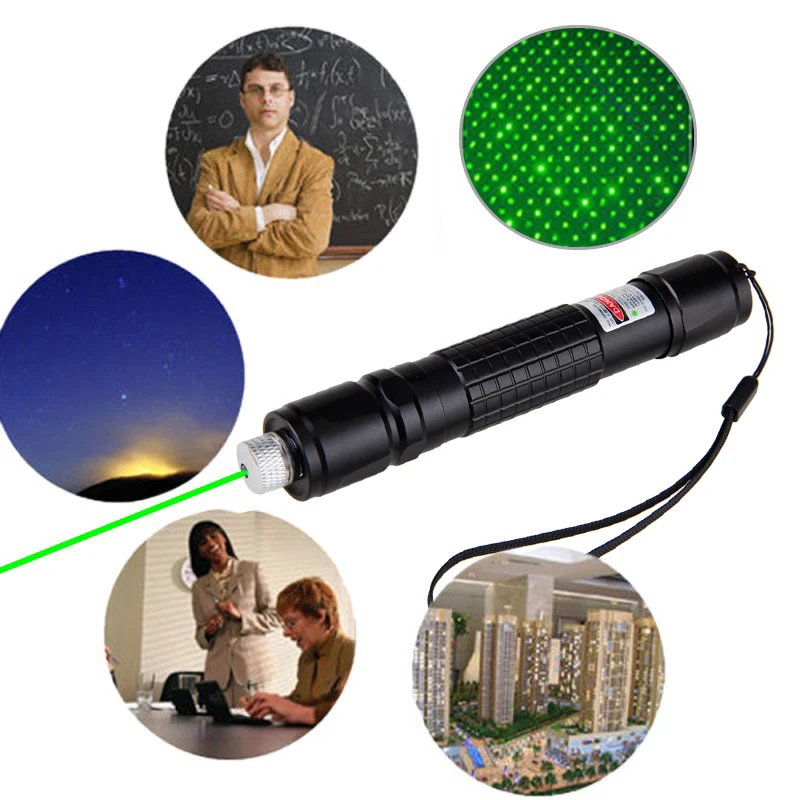 قوية الليزر القلم ضوء 650nm 1 mw مؤشر ليزر قابل للتعديل التركيز الأخضر/الأحمر ليزر مصباح يدوي مع 18650 بطارية وشاحن