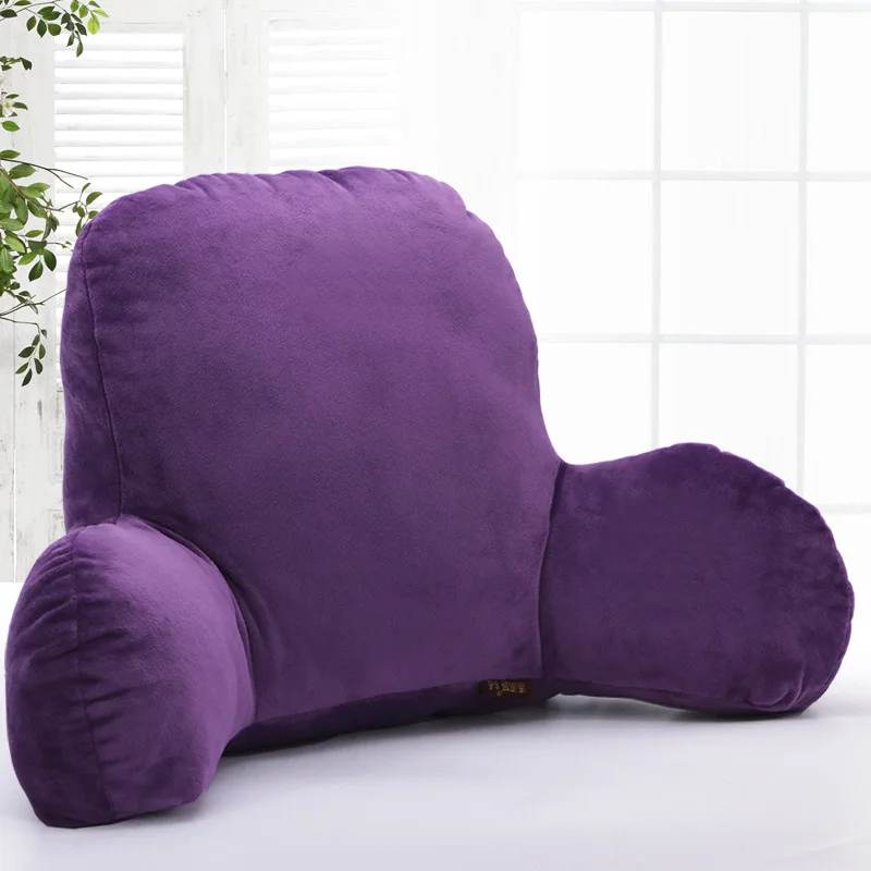 L067-KAYIYO Plush Fabric Lumbar Pillow Back Waist Cushion with Arm Support Bed Reading Rest Waist Chair Car Seat Pad Lumbar Cushion Cotton Linen (5)