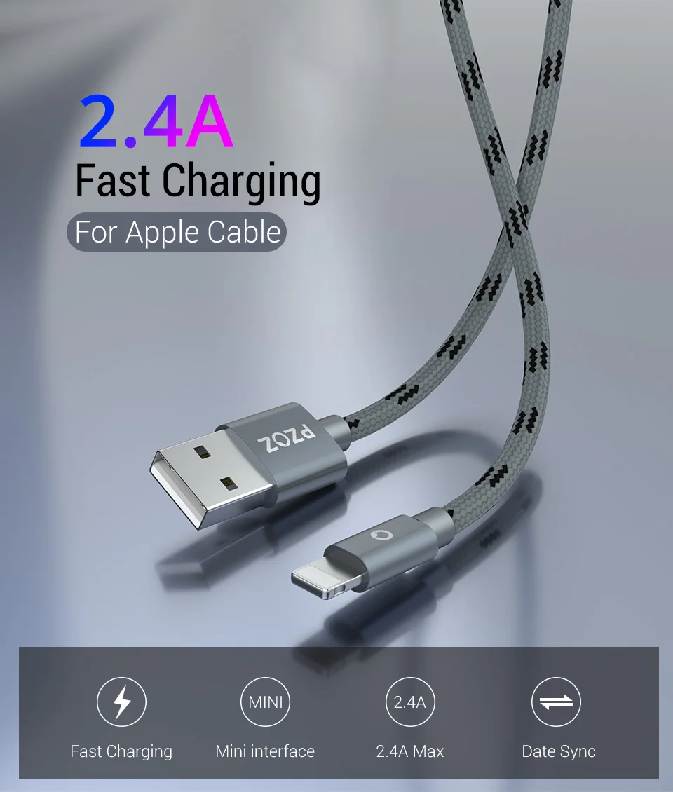 phone charger cord PZOZ Usb Cable For iphone cable 11 12 13 pro max Xs Xr X SE 8 7 6 plus 6s 5 ipad air mini fast charging cable For iphone charger apple iphone charger cord