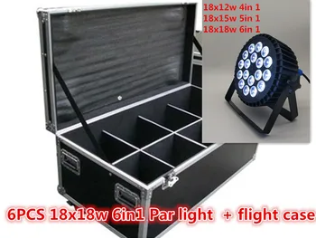 

Flight Case+6pcs/8/10pcs Aluminum par light 18x12w LED Par Light RGBW 4in1 dmx512 Professional Stage light KTV Bar Disco light