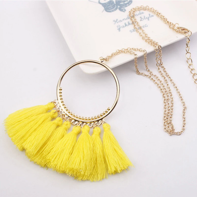 

Ethnic Boho Collar Pendant Tassel Necklace For Women Necklaces & Pendants Long Vintage Bohemian Necklace 2018 Fashion Jewelry