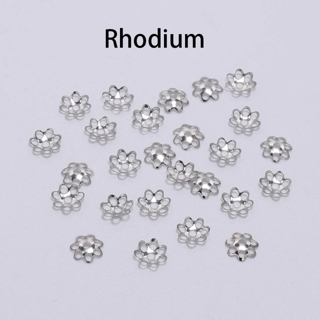 6mm Hollow Flower Findings Cone End Beads Cap Filigree Loose Spacer Bead For DIY Jewelry Finding Making Accessories
