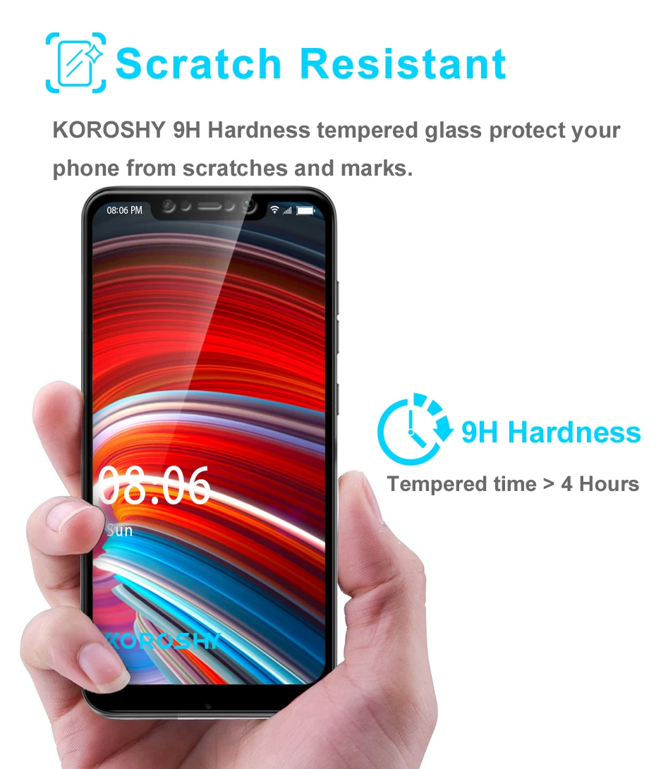 KOROSHY 9H Tempered Glass for Xiaomi PocoPhone F1 Xiomi Poco F1 Screen Protector Full Cover 2.5D Protective Safety Glass Film (5)