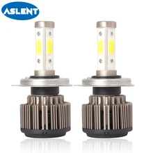 Buy Aslent 2PCS Auto led H4 H7 H11 9005 9006 H8 H13 9004 9007 9012 4sides Car Headlight Bulbs 6500K Automobiles Fog Lights 10000lm Free Shipping