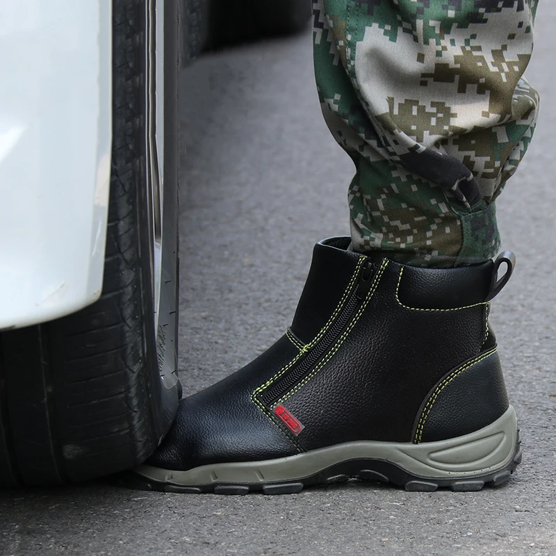 

Winter Men's Steel Toe Work Safety Shoes Boots Cow Leather Material Upper and Puncture-proof Soles Plus Size 36-46 MS57
