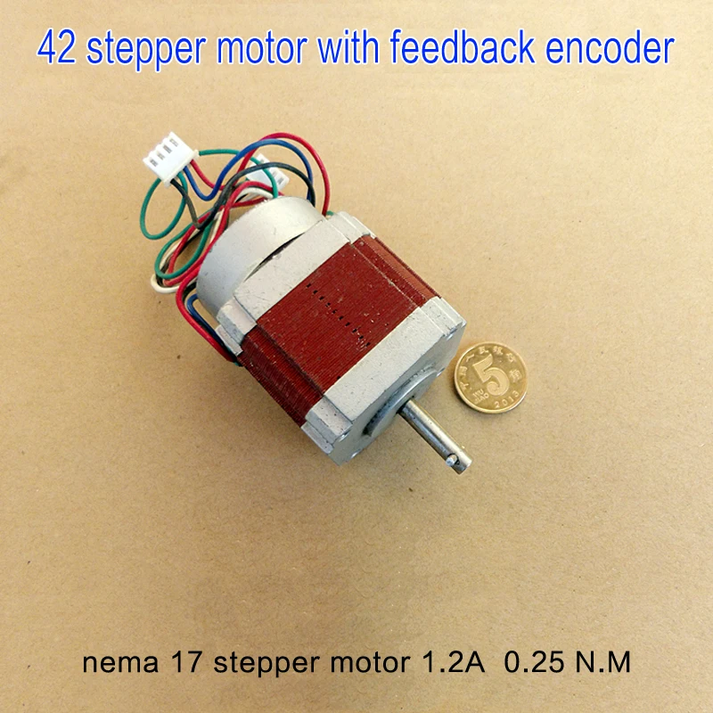 NEW 42 stepper motor with feedback Encoder 1.2A 0.25N.M dc 6v12v24v36v