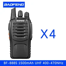 4 PCS Baofeng BF 888S Walkie Talkie 5W Handheld Pofung UHF 5W 400-470MHz 16CH Two way Portable CB Radio