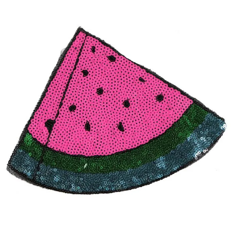 ChicLady Diy sequin patch 23CM Pink Watermelon deal with it Sew on fruit patches for clothes Ulzzang Stranger things Sticker OG | Дом и сад