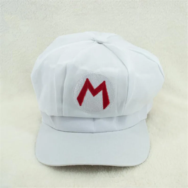 Игра Супер Марио для косплея шляпа шапка Luigi Bros Yoshi Wario Waluig шляпы карнавал вечерние реквизит для костюмов - Цвет: Белый