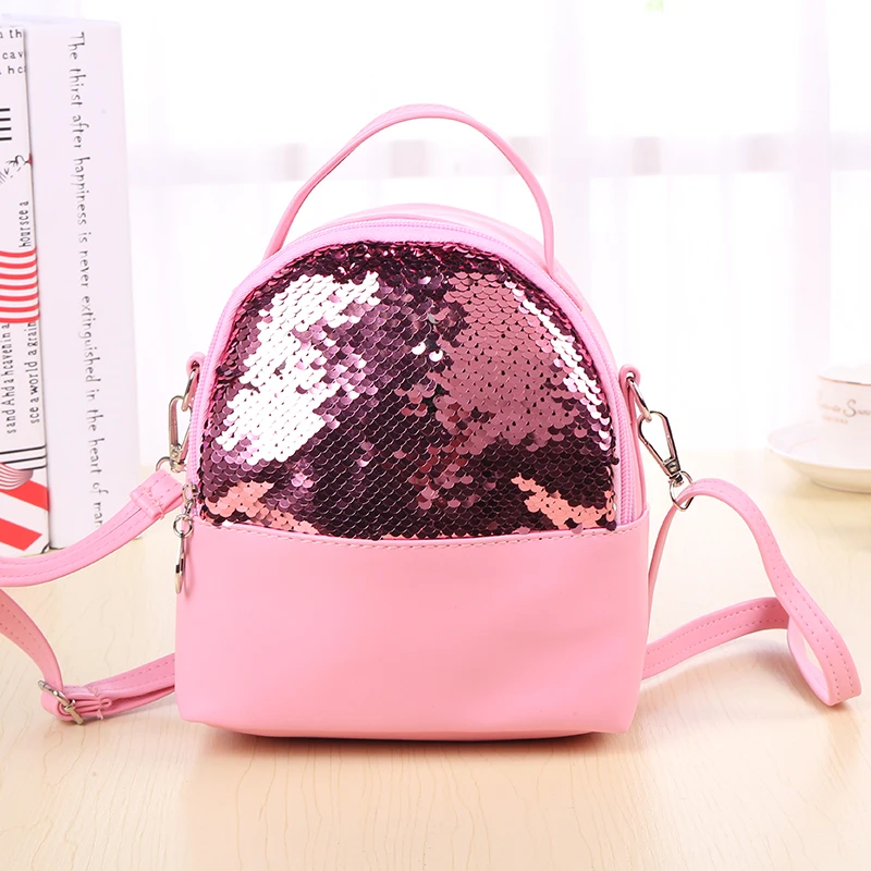 Us 7 11 31 Off New Sequins Backpack Pu Double Shoulder Bag For Kids S School Bags Backpacks Children Rucksack Travel Mochila Femina In