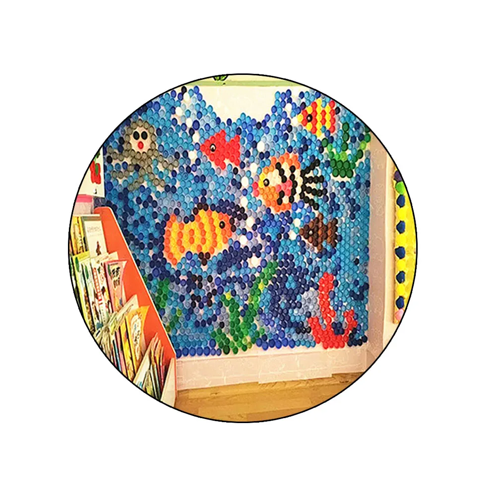 100 шт./упак. цветные пластиковые крышки для бутылок ручной работы художественные материалы Детские DIY творческие ручные живопись