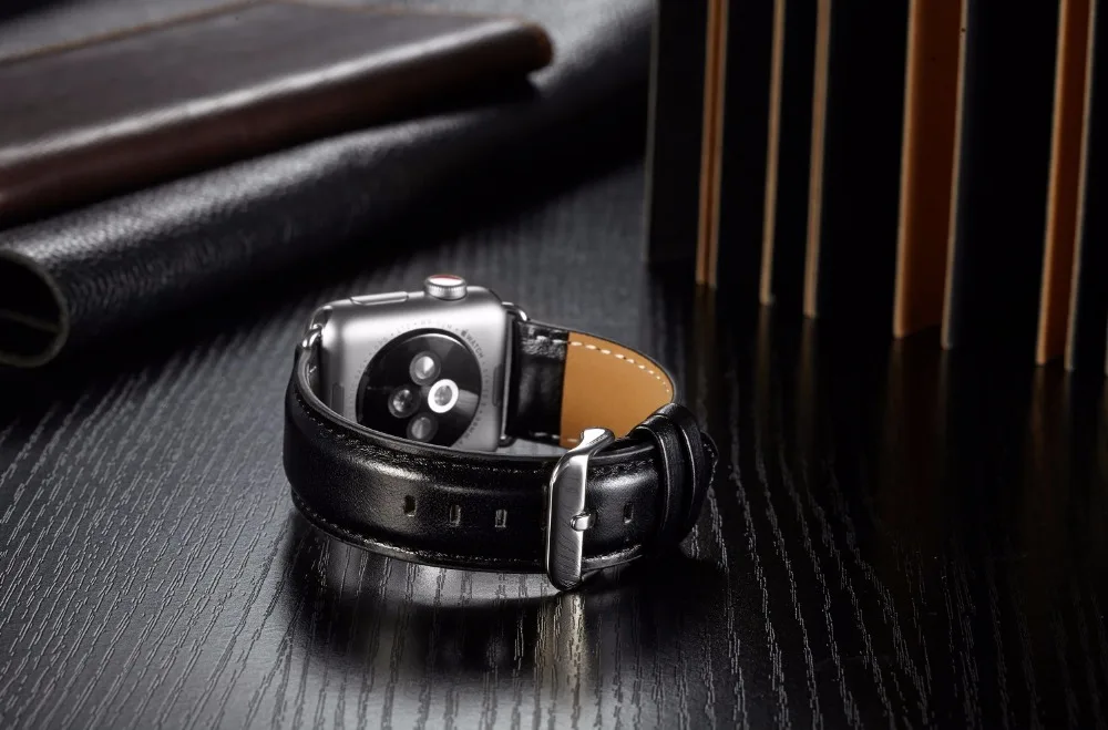 Ремешок из натуральной кожи для IWatch 44 мм 42 38 сменный Браслет в стиле ретро с