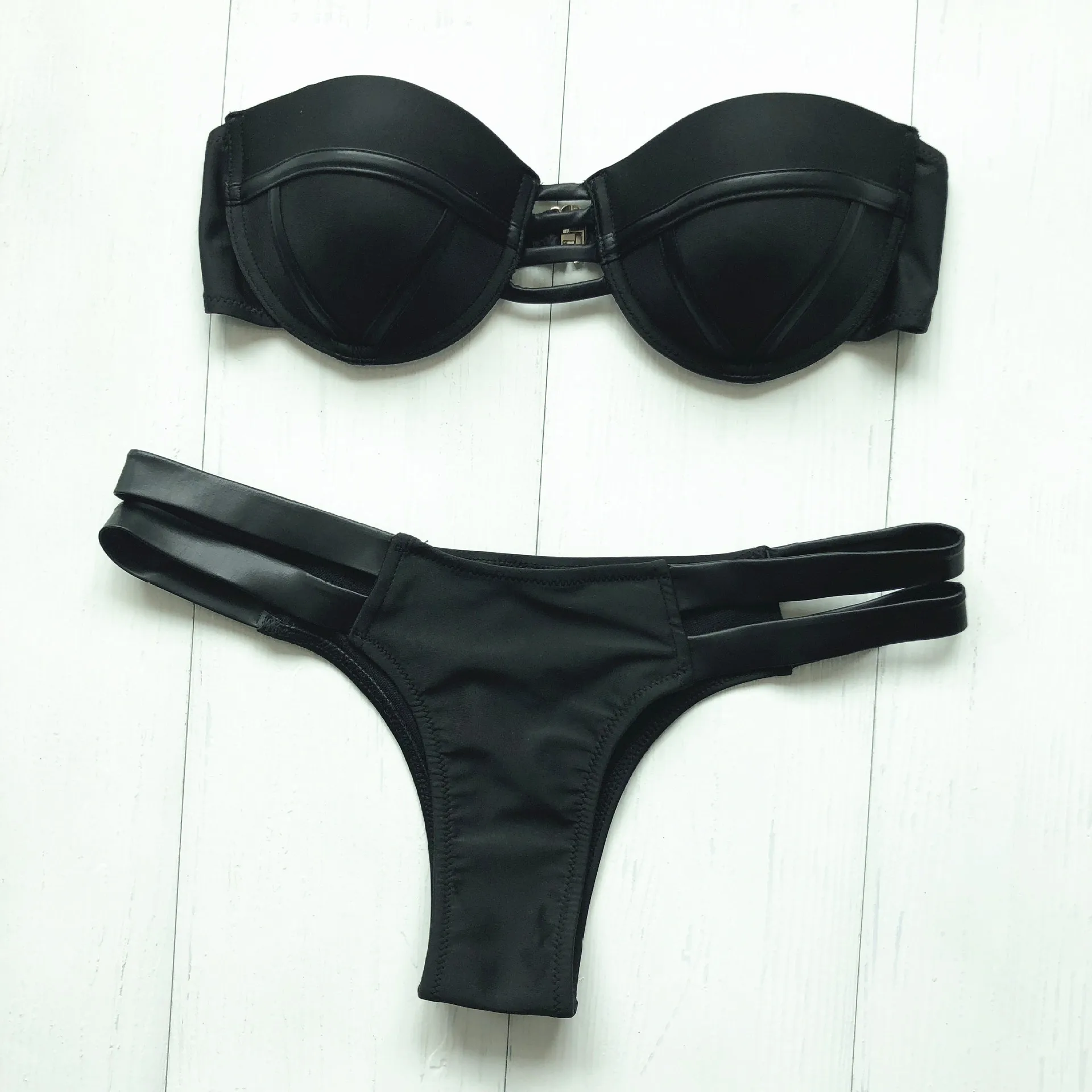 

black Bikini 2019 New Women Push up Bikini Set biquini Swimsuit Swimwear Bathing Suit Beachwear Biquini Summer Beach Swimming