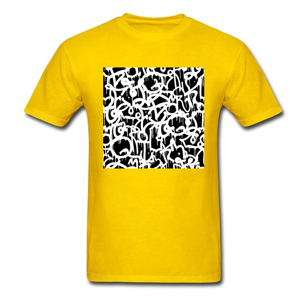 Black and White Graffiti pattern_yellow
