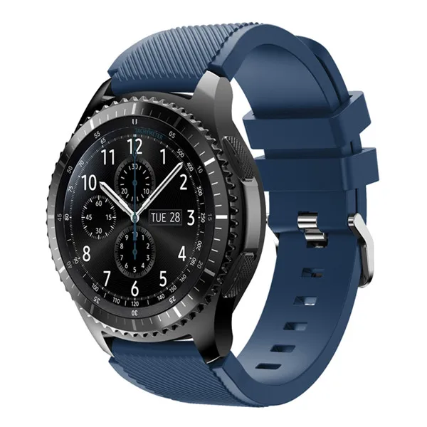 Мужские и женские спортивные часы с ремешком 08 декабря Новая мода спортивный силиконовый браслет ремешок для samsung gear S3 Frontier Ремешки для наручных часов - Цвет: Deep blue