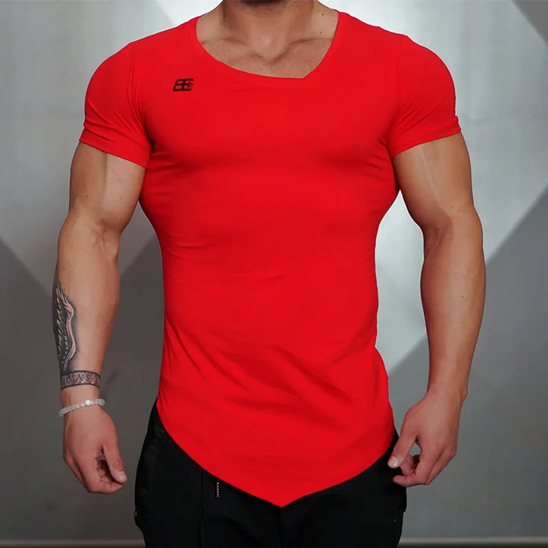 Мужская футболка Rashgard GYM, быстросохнущая Спортивная футболка для бега, Мужская футболка для фитнеса, спортивная одежда для спортзала, уличная футболка для тренировок - Цвет: Red