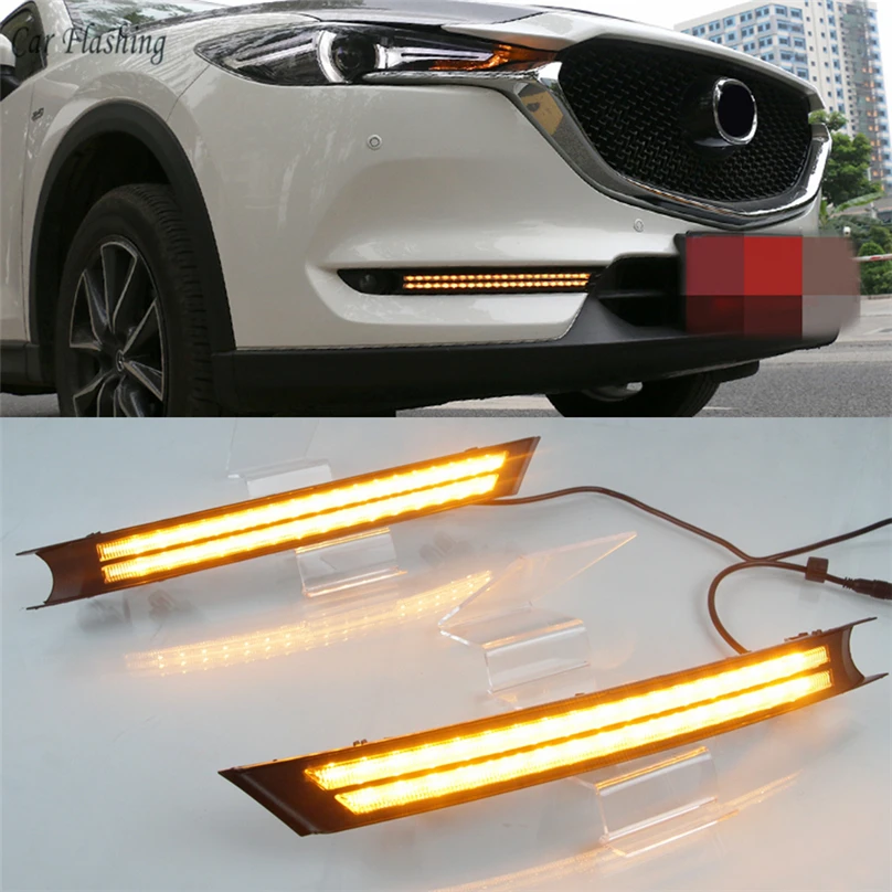 Car Flashing 2pcs for Mazda cx 5 cx5 2017 2018 LED DRL Daytime Running
