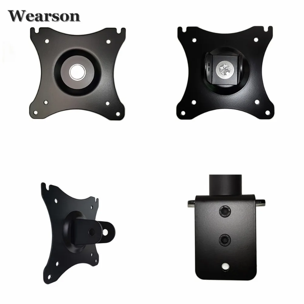 Wearson Single LCD Monitor Desk Mount Stand Height Adjustable Tilt 360 Swivel Thickened Steel VESA 75x75,100x100mm Fits 22,23,24,27,30,32 inch Monitor  (5)