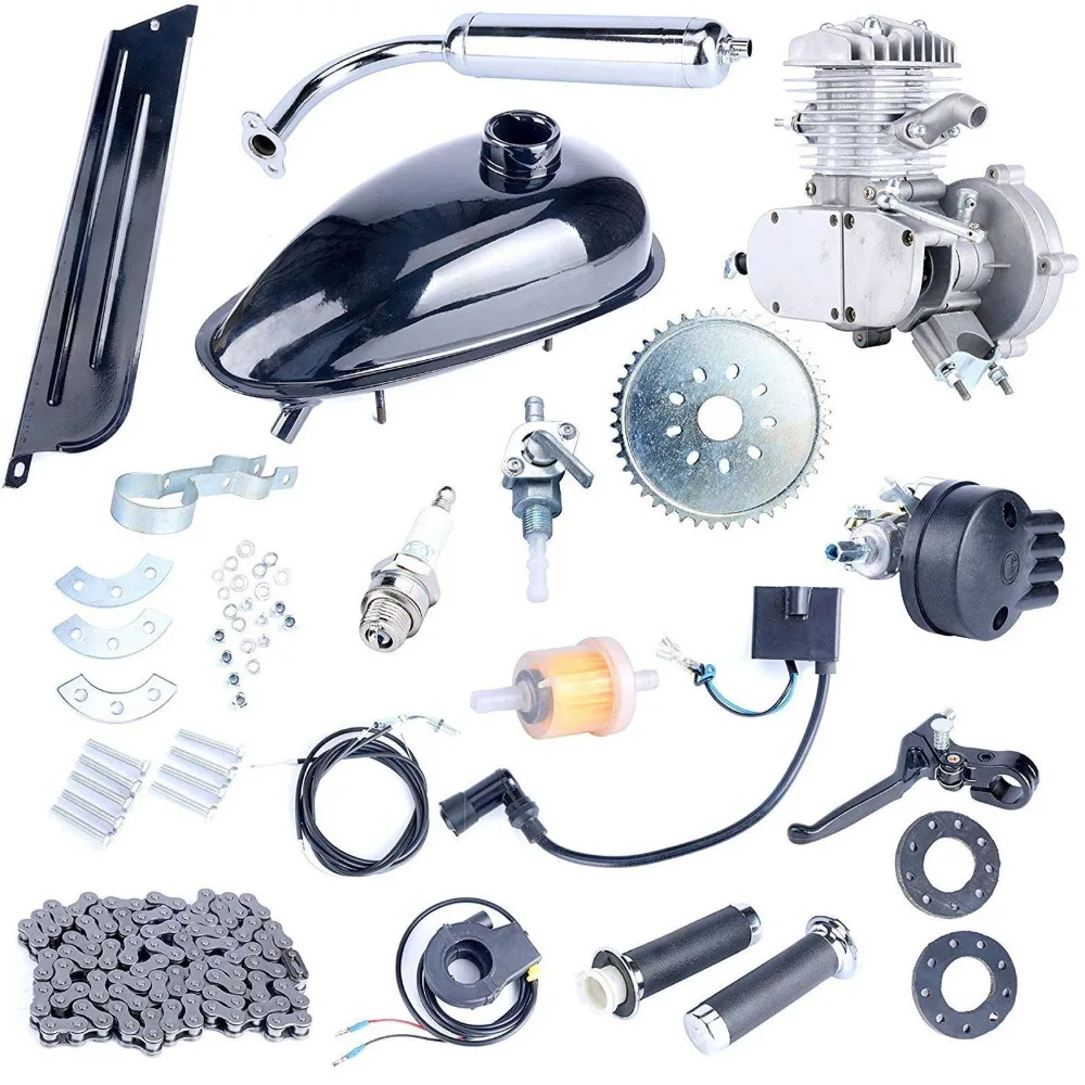 Cheap Silver 80cc 2-Stroke Petrol Gas Motor Engine Kit DIY Motorized Bicycle Bike 1