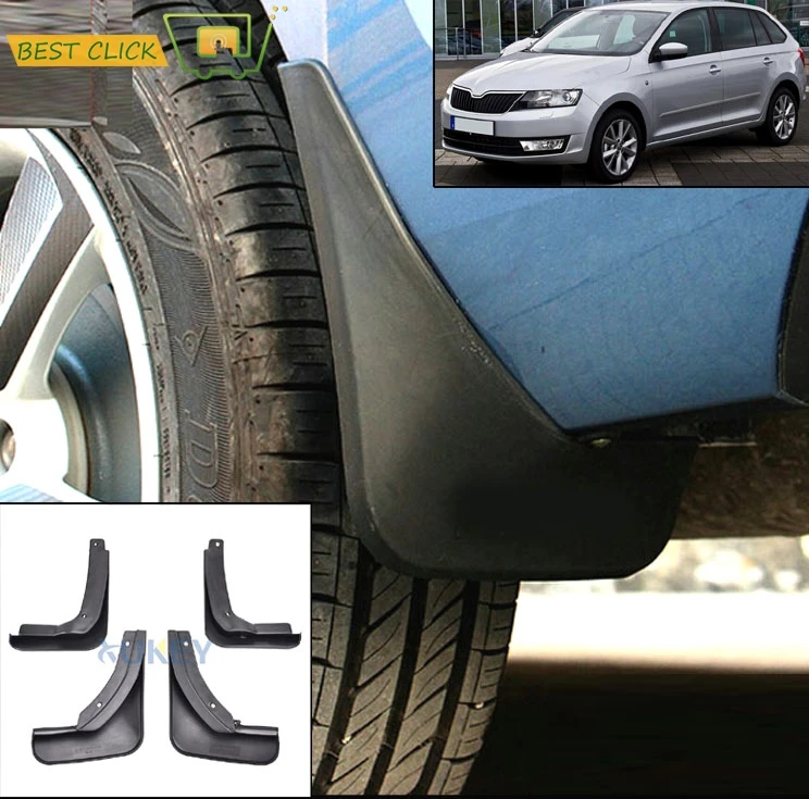 

Set Molded Car Mud Flaps For Skoda Rapid Hatchback Hatch 2014-2018 Mudflaps Splash Guards Mudguards liftback 2015 2016 2017