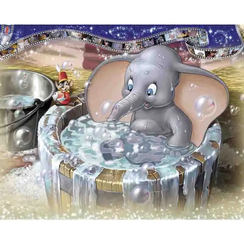 5D DIY Diamond Painting Elephant bathing Embroidery Full DRILL Cross Stitch Rhinestone Mosaic for bathroom decor | Дом и сад
