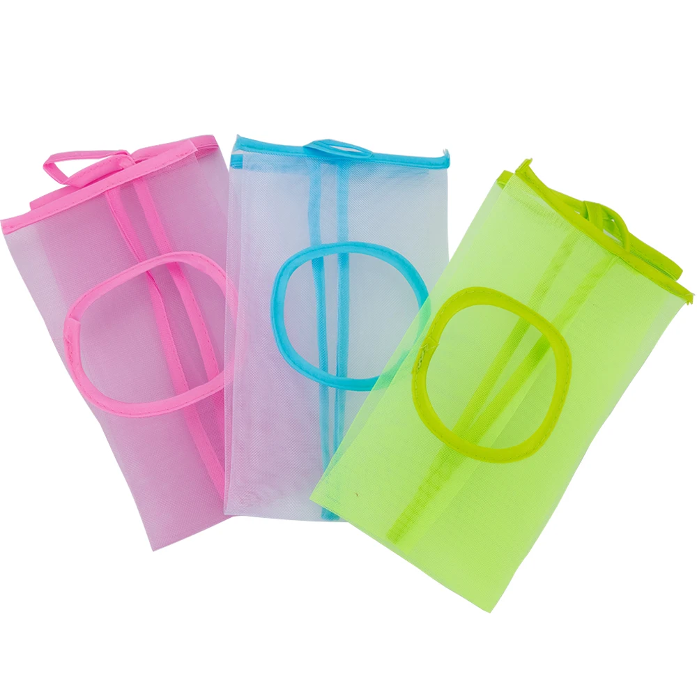 

Nylon Hanging Mesh Garbage Bag Organizer Dispenser Kitchen Tools Wall Mount Reusable Grocery Bags Holder Net Trash Bag Storage