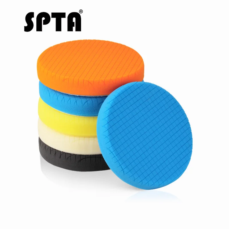 

SPTA 1PC Car Soft Polishing Pad Sponge Buffing Polishing Pad Kit For Car Polisher Drill Adapter Buffing Car Heavy Cut Pads 160mm