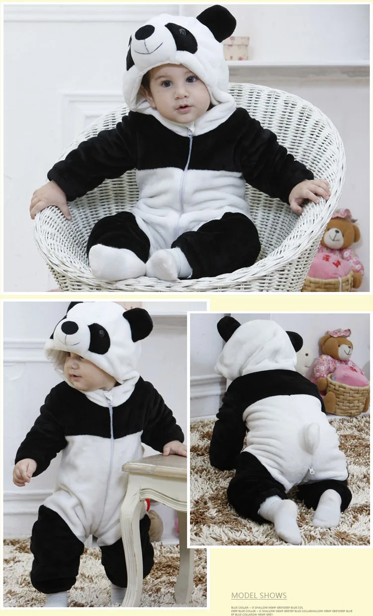 Baby Cartoon Rompers Newborn Hooded Toddler Clothing Boys Girls Minions Animal Jumpsuit Playsuit Costume Flannel Baby Rompers