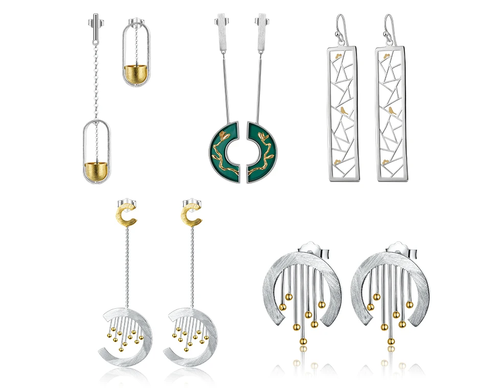 

Lotus Fun Real 925 Sterling Silver Natural Creative Designer Fine Jewelry Oriental Element Vintage Weekly Earrings for Women