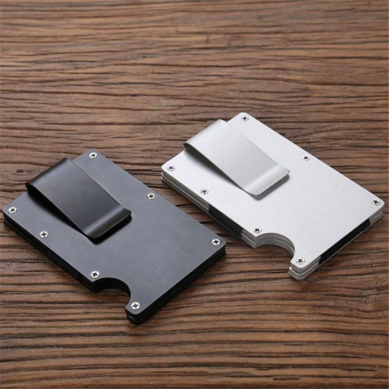 

Unisex New Fashion Wallets Slim Carbon Fiber Credit Card Pockets RFID Blocking Metal Money Clips Purse Wallets