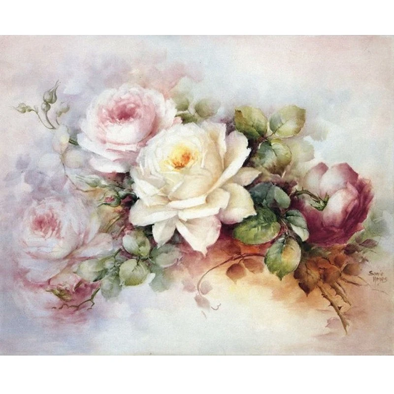 

100% DIY 5D Diamond Mosaic Flowers Handmade Diamond Painting Cross Stitch Kits Diamond Embroidery Patterns Rhinestones Arts