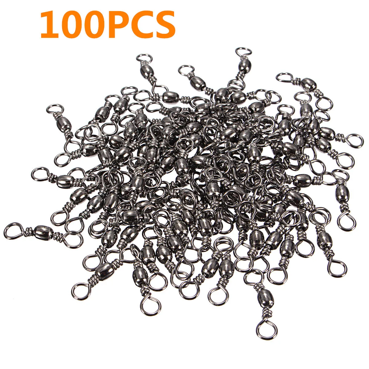 

100 PCS Fishing Swivels Barrel Swivel Solid Rings Fishing Connector #3/ #4/ #6/ #8/ #10/ #12 Fishing Hook Accessories