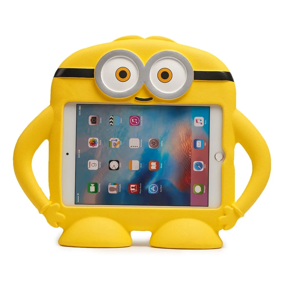 Чехол в стиле маленького желтого человека для iPad Mini 1/2/3/4/5 Mini 5 Mini 4 3 EVA Foam противоударный ручной Стенд для детей чехол для планшета Funda