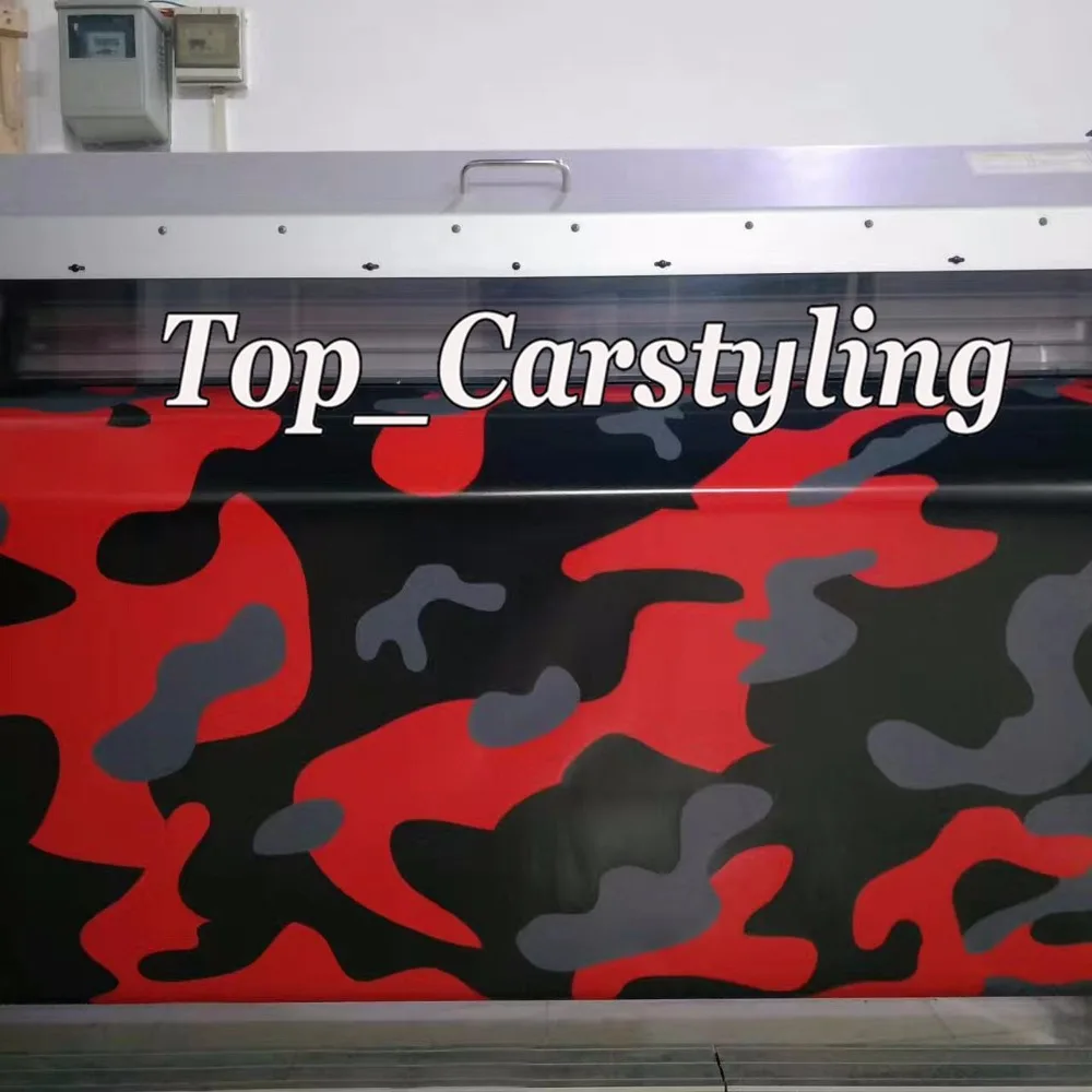 red large camo vinyl car wrapping film (2)