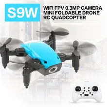 S9 S9W складной Радиоуправляемый мини Дрон Карманный Дрон микро Дрон Радиоуправляемый вертолет с wifi FPV 0.3MP камерой 360 градусов флип Дрон