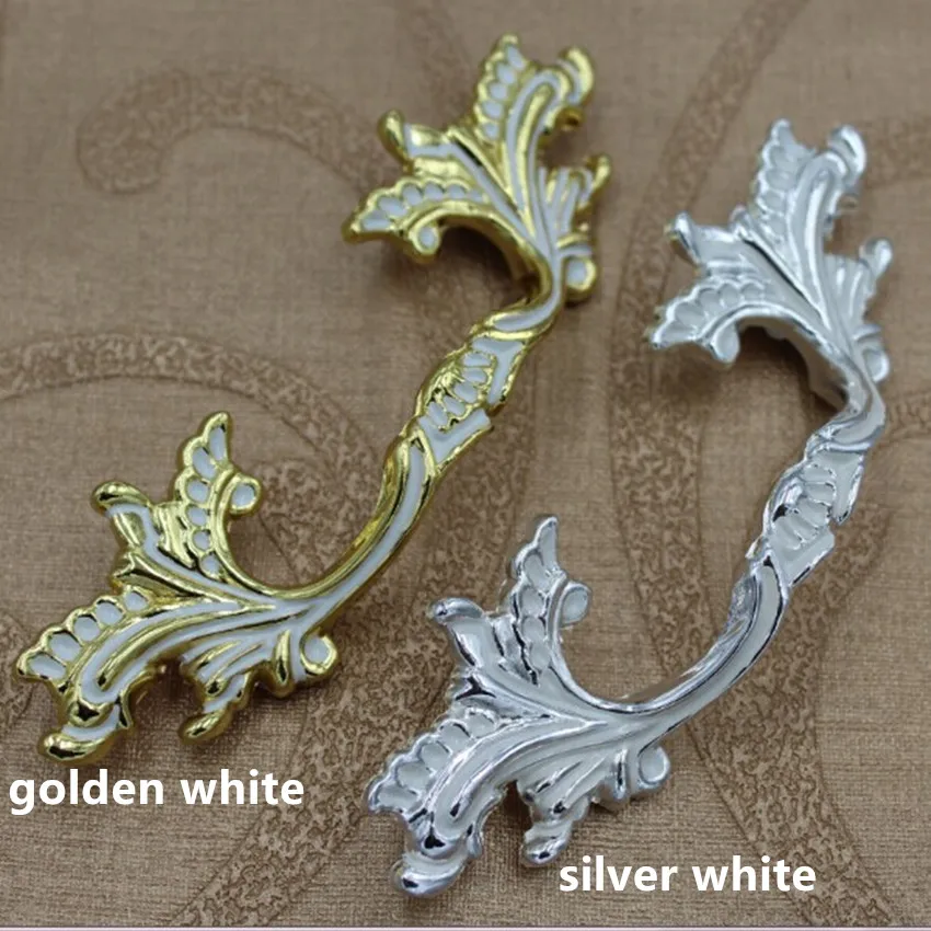 

3" Kitchen Cabinet Handles Pulls Silver White Drawer pulls Golden White Dresser door handles 76mm modern Furniture Handles Pulls