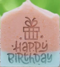 happy birthday natural handmade soap acrylic seal Mini DIY natural organic glass stamp chapter - Цвет: size 4x4cm