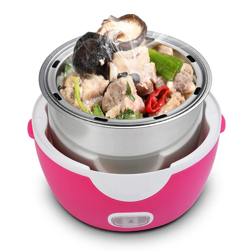 

MINI rice cooker heating electric 2 double layers lunch box insulation Steamer multifunction automatic Food Container 1.3L